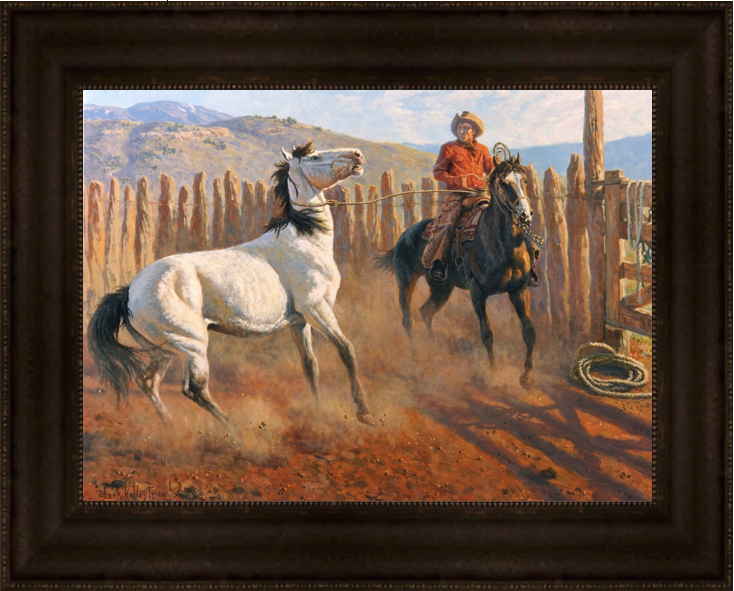 額装品/The Horse/トゥイヤ リンドストローム/ポスター/インテリア First Feel of the Rope – Clark Kelley Price